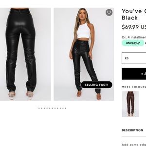 You’ve got it black leather pants White Fox Boutique NEW